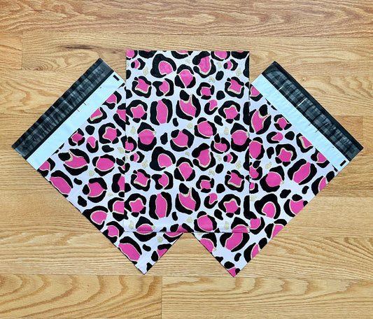 10”X13” Pink Leopard Poly Mailer